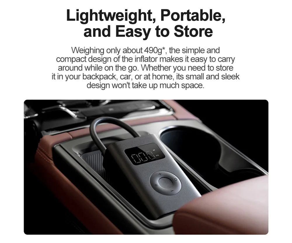 Xiaomi Mijia Portable Electric Air Pump 2 – Type-C Rechargeable Mini Tire Inflator (2000mAh, 5V)