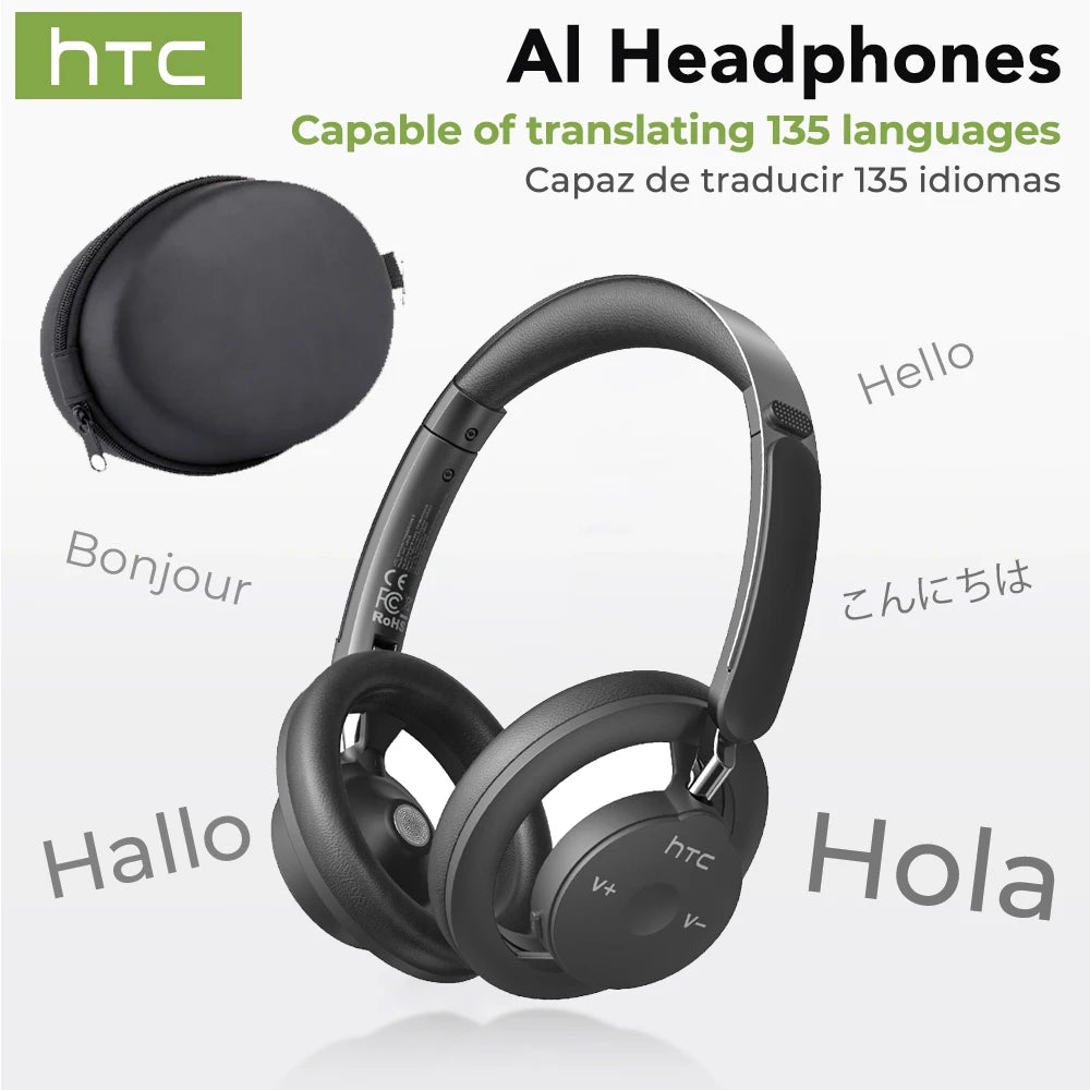 HTC HP06 Bluetooth V6.0 Foldable Wireless Headphones – Punchy Bass, Open Ear‑Airy Design