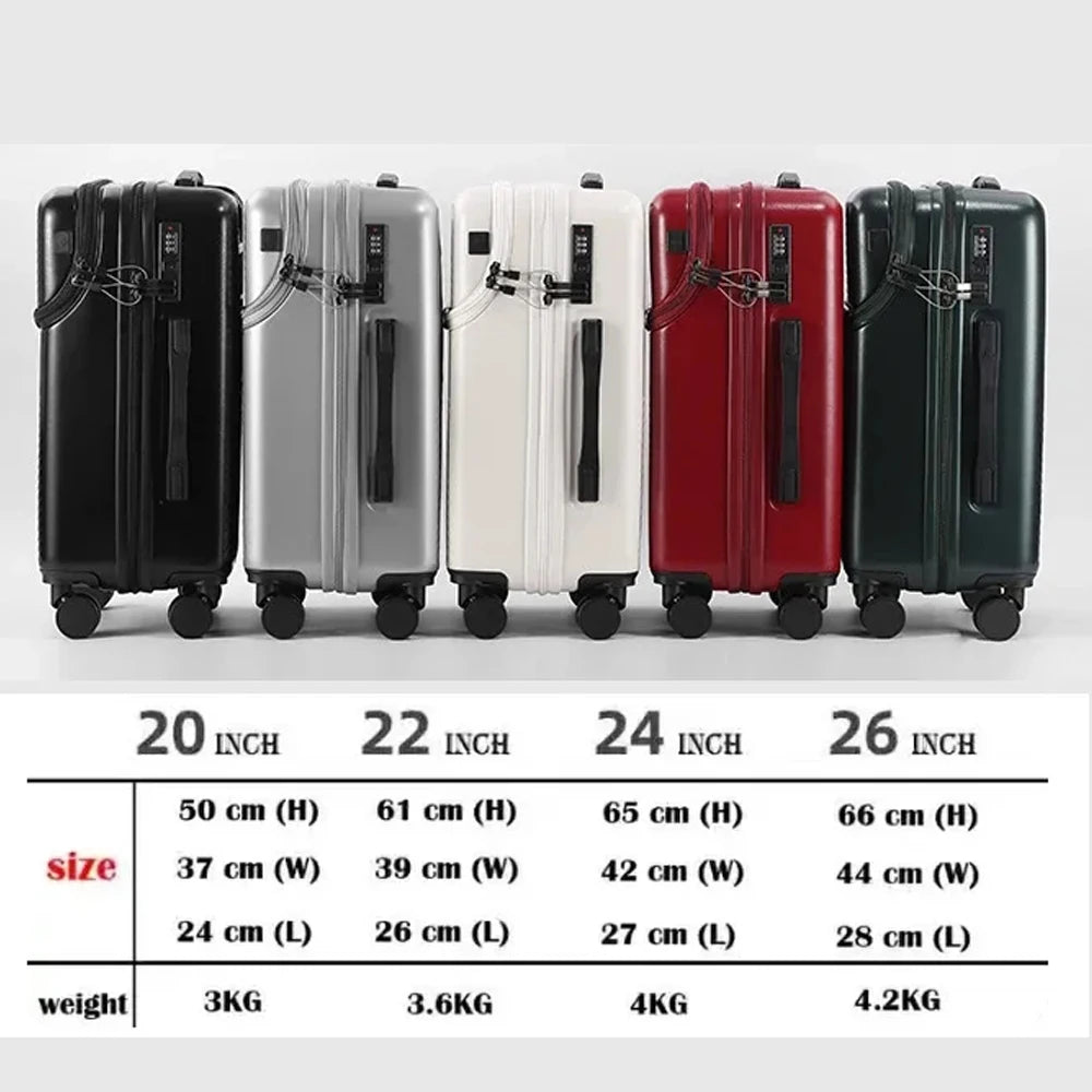 Business 20‑inch Carry‑On Suitcase with Built‑In Cup Holder & Lightweight Design