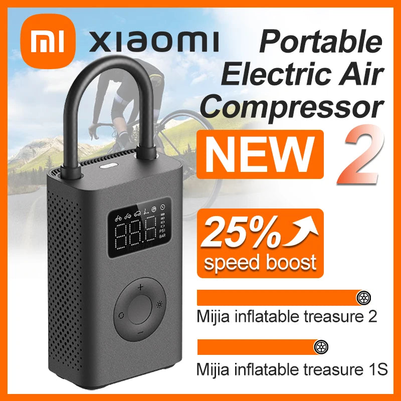 Xiaomi Mijia Portable Electric Air Pump 2 – Type-C Rechargeable Mini Tire Inflator (2000mAh, 5V)