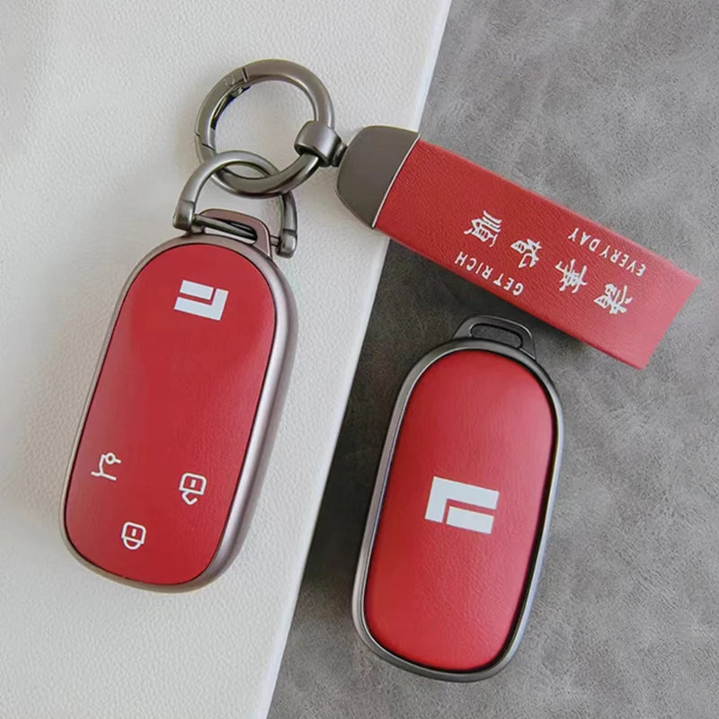 Shell Key Fob Case – 3‑Button Protective Cover for 2023 Geely ROX 01 / BAIC Polestone 01 / Jishi 01