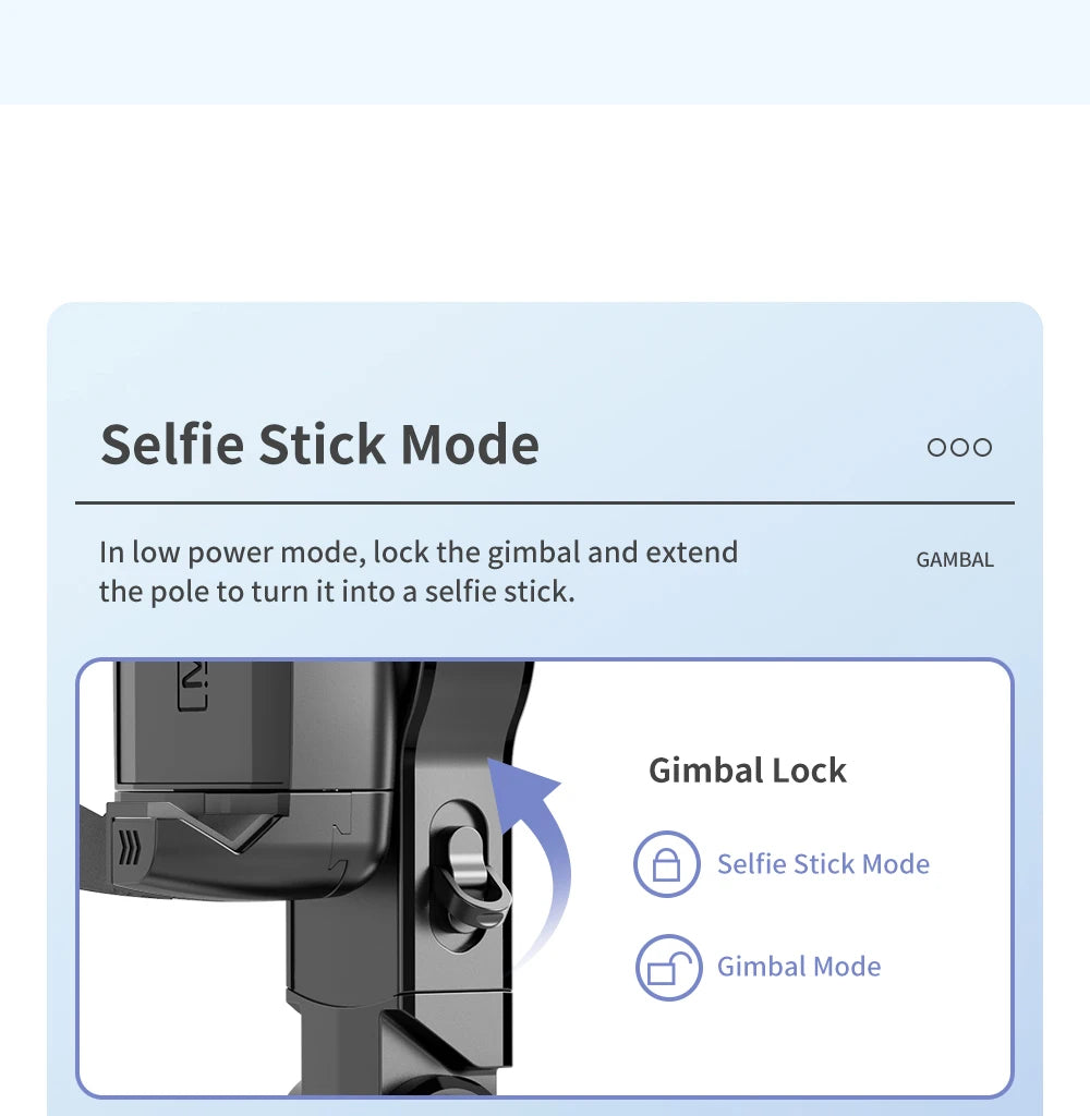 Gimbal Stabilizer Selfie Stick Tripod