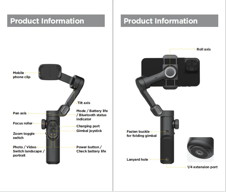 Handheld Gimbal Stabilizer Tripod