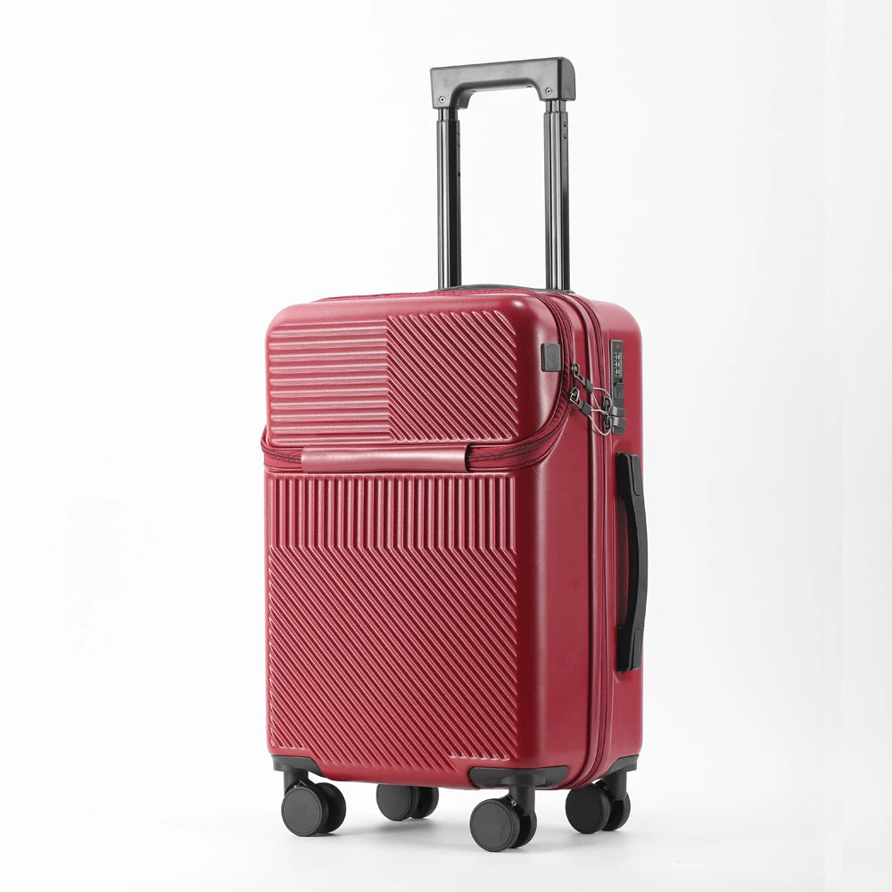 Business 20‑inch Carry‑On Suitcase with Built‑In Cup Holder & Lightweight Design