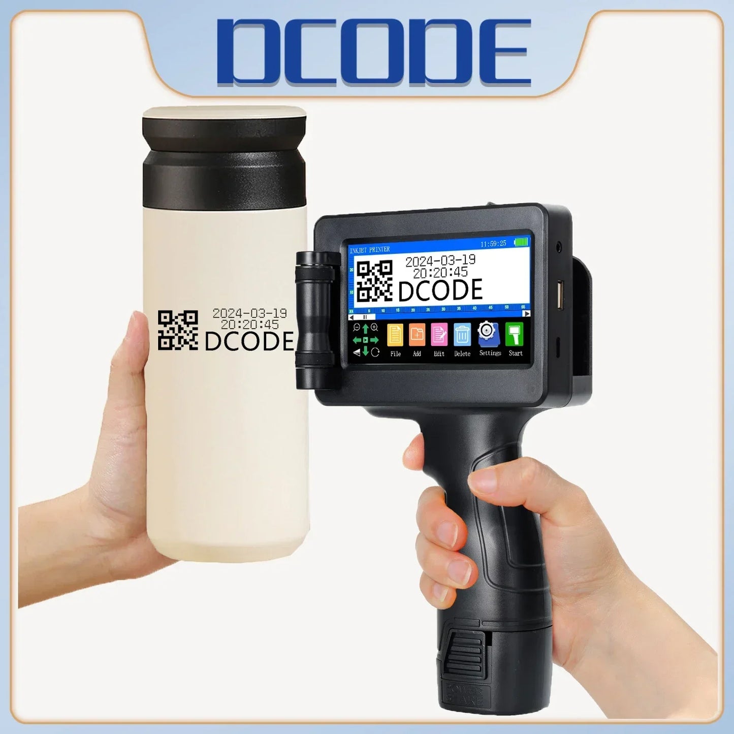 DCODE 1755PLUS 12.7 mm Portable Handheld Inkjet Printer – QR, Barcode, Logo & Batch Coding
