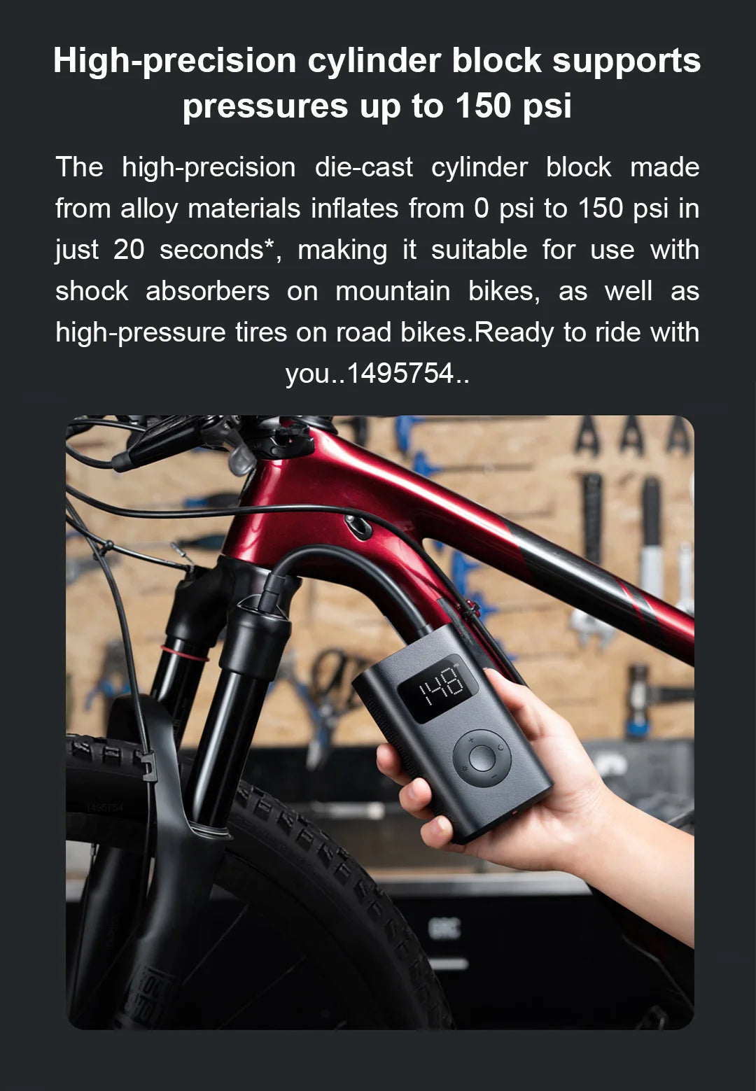 Xiaomi Mijia Portable Electric Air Pump 2 – Type-C Rechargeable Mini Tire Inflator (2000mAh, 5V)