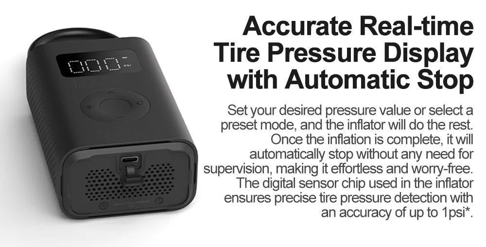 Xiaomi Mijia Portable Electric Air Pump 2 – Type-C Rechargeable Mini Tire Inflator (2000mAh, 5V)