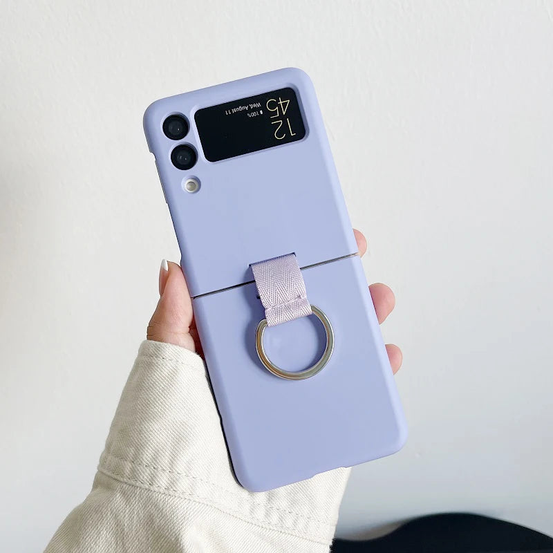 Luxury Candy Pure Color With Ring Case Cover