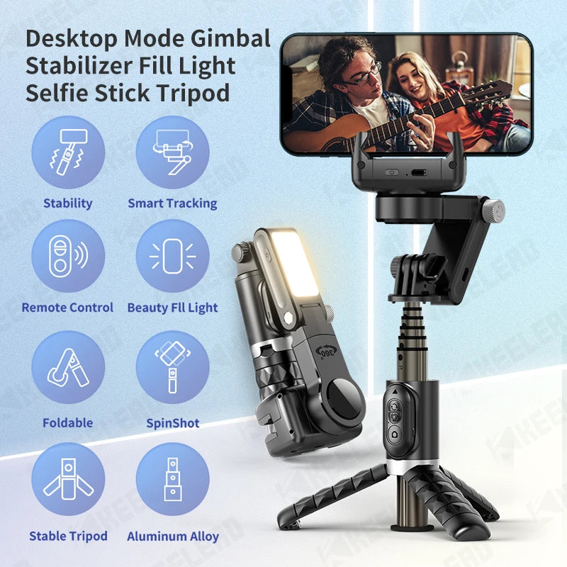 Gimbal Stabilizer Selfie Stick Tripod