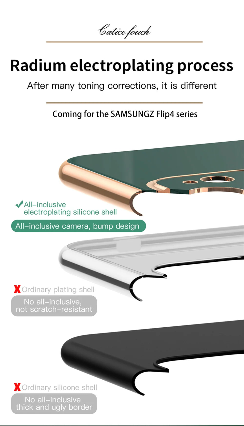 Luxury for Samsung Galaxy Z Flip 5 4 3 Flip4 Flip6 flip5 Hard Cover Rose Gold