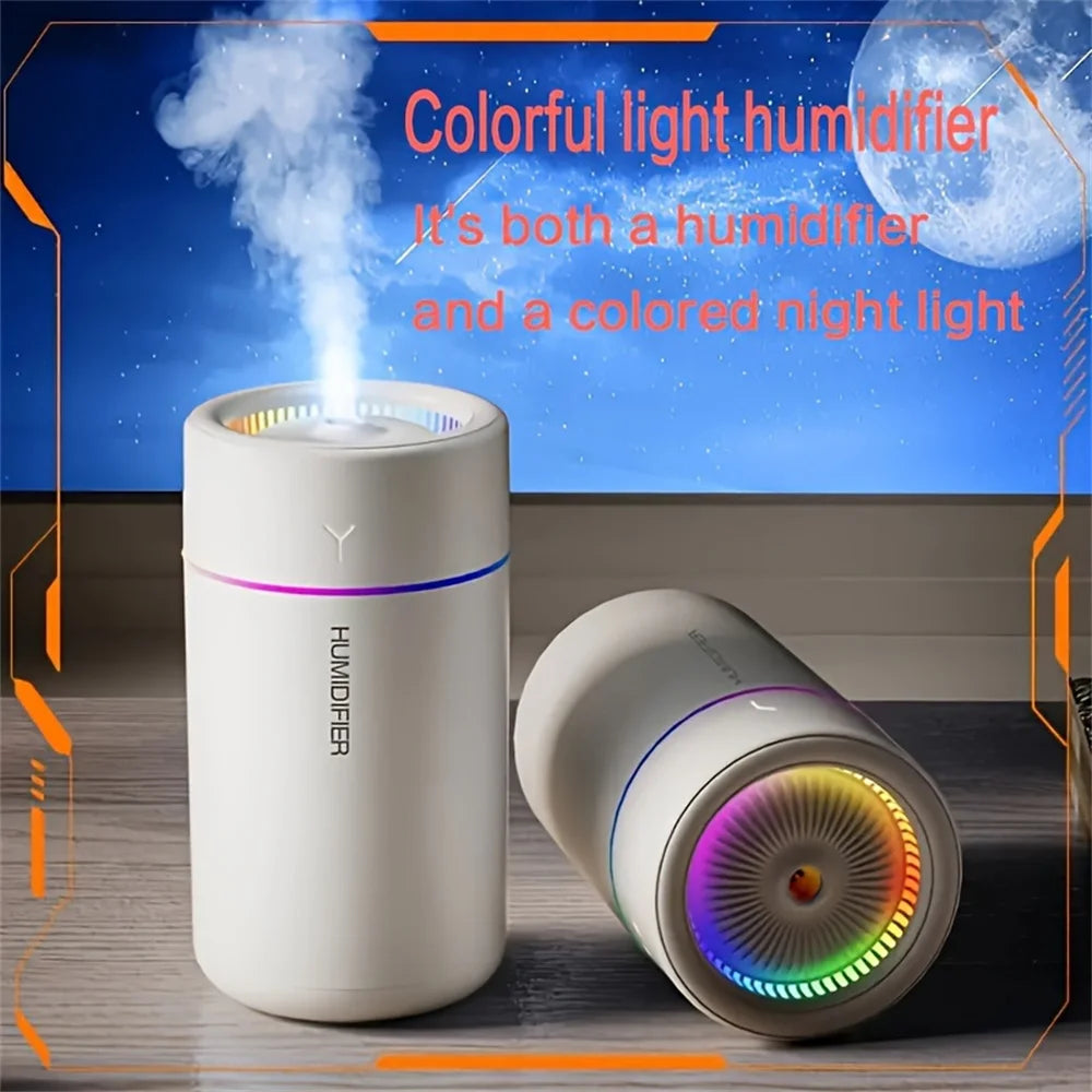 1pc Car Aromatherapy Humidifier – Silent Ultrasonic Air Diffuser with Colorful LED for Home, Office, or Vehicle