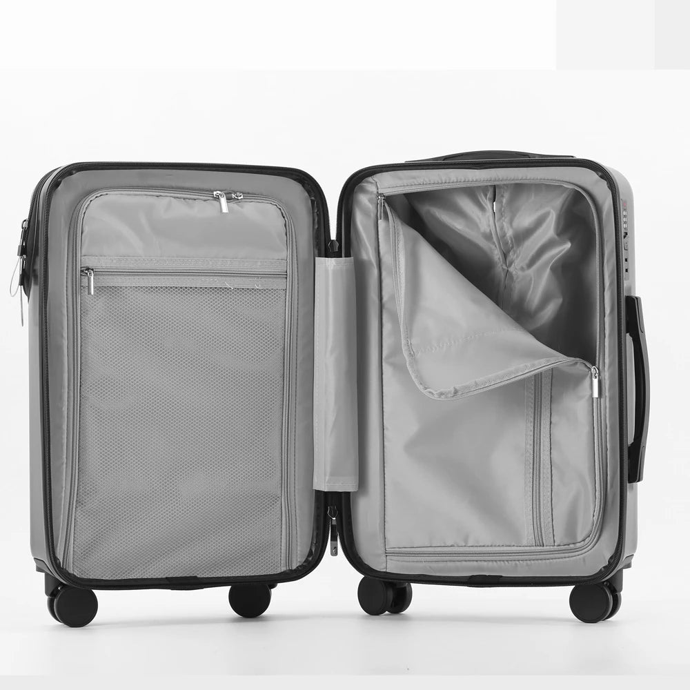 Business 20‑inch Carry‑On Suitcase with Built‑In Cup Holder & Lightweight Design