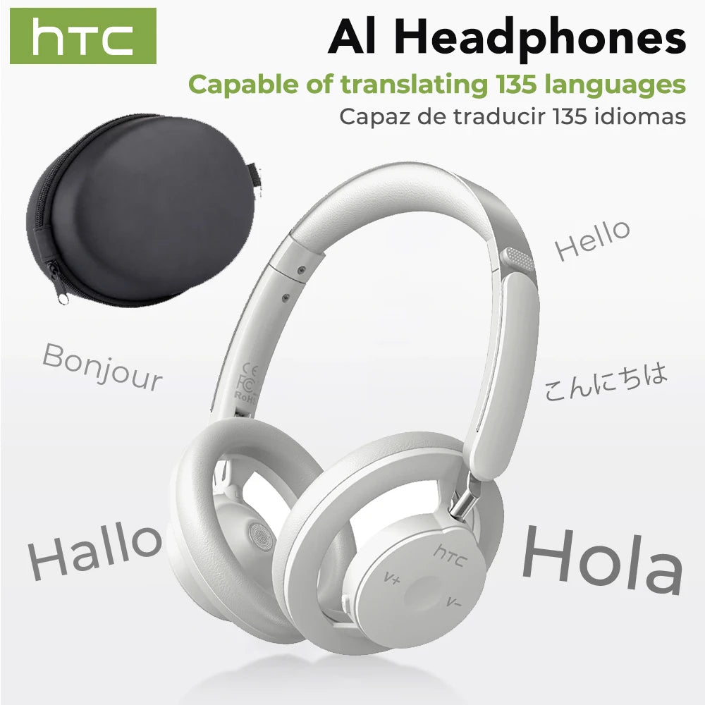 HTC HP06 Bluetooth V6.0 Foldable Wireless Headphones – Punchy Bass, Open Ear‑Airy Design