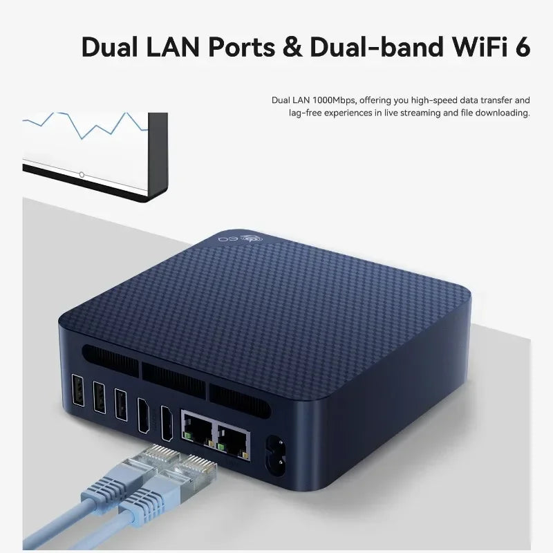 Beelink EQ14 Mini PC – Intel Twin Lake N150, 16GB DDR4, 500GB SSD, Dual LAN, WiFi 6, Windows 11 Pro