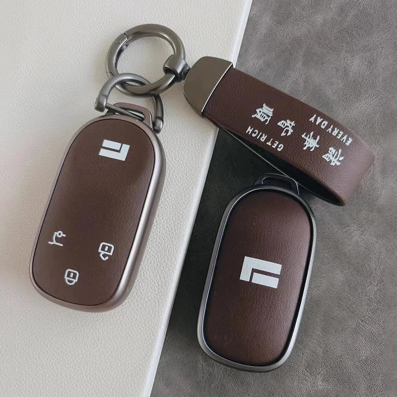 Shell Key Fob Case – 3‑Button Protective Cover for 2023 Geely ROX 01 / BAIC Polestone 01 / Jishi 01