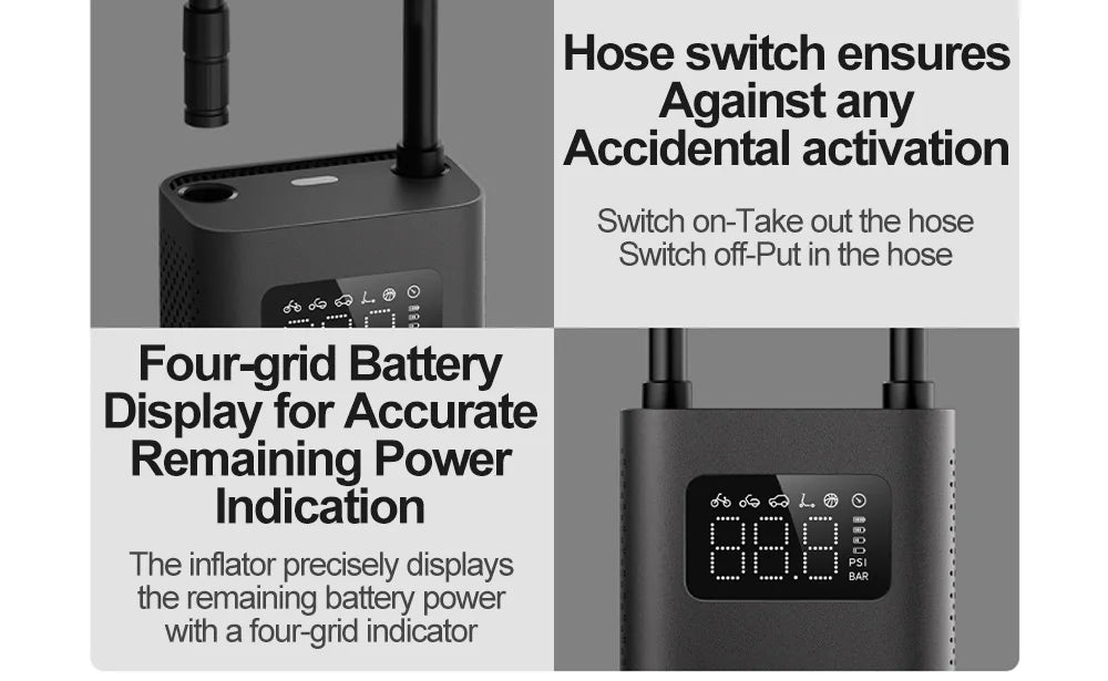 Xiaomi Mijia Portable Electric Air Pump 2 – Type-C Rechargeable Mini Tire Inflator (2000mAh, 5V)