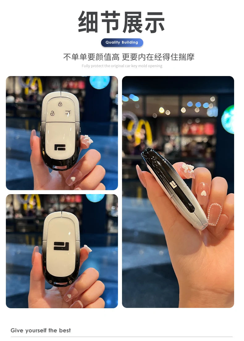 Premium 3‑Button Zinc Alloy Key Shell – Protective Case for ROX 01 / Polestone / Jishi 01 Remote