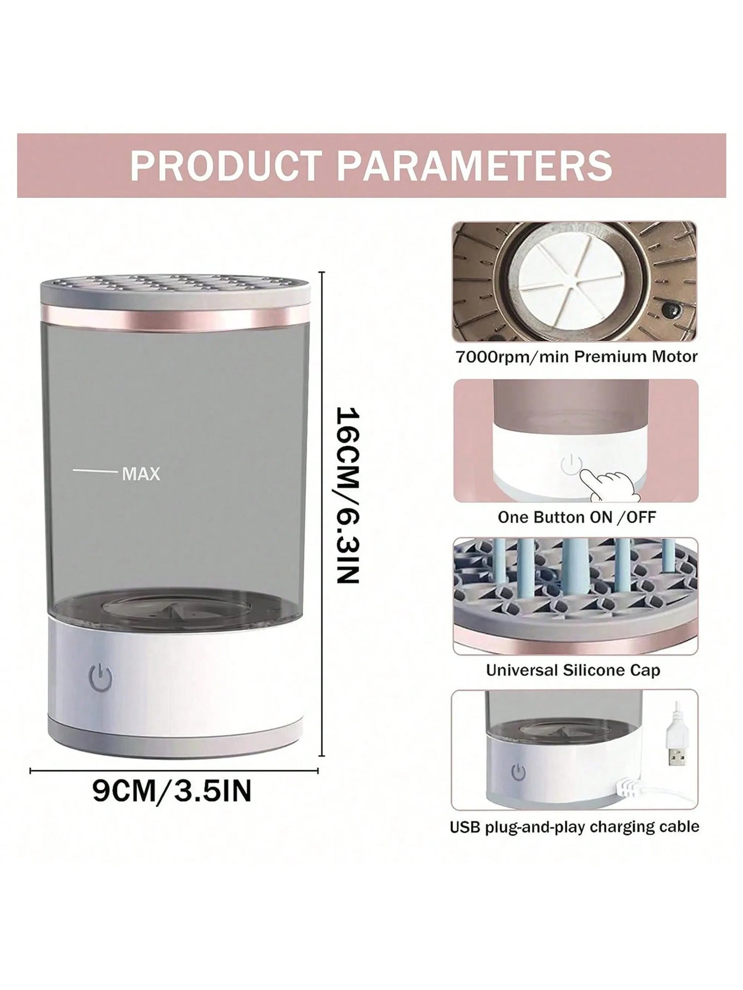 Electric Makeup Brush Cleaner and Dryer Machine