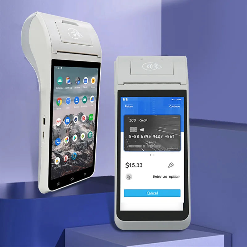Z91 Android 11 Handheld POS Terminal with 58mm Thermal Printer, 4G, Bluetooth & NFC