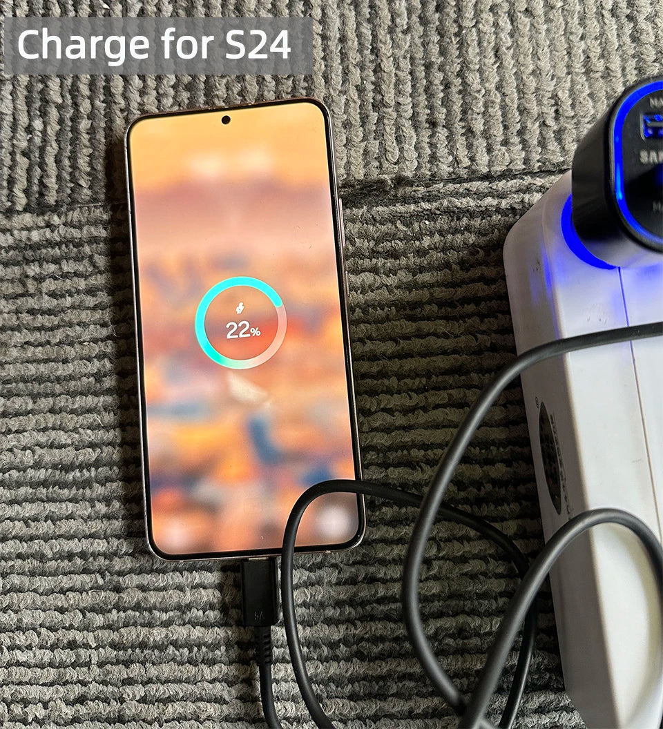 Samsung 45W USB-C Car Charger – Fast Charging for Galaxy M33, M53, Z Fold 7, iPhone 17