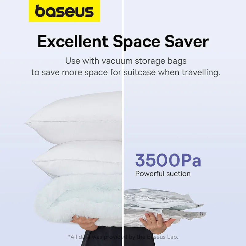 Baseus Wireless Mini Air Compressor – Portable Inflator for Mattresses, Swim Rings & Storage Bags