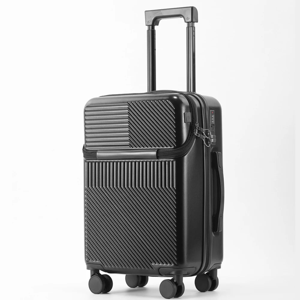 Business 20‑inch Carry‑On Suitcase with Built‑In Cup Holder & Lightweight Design