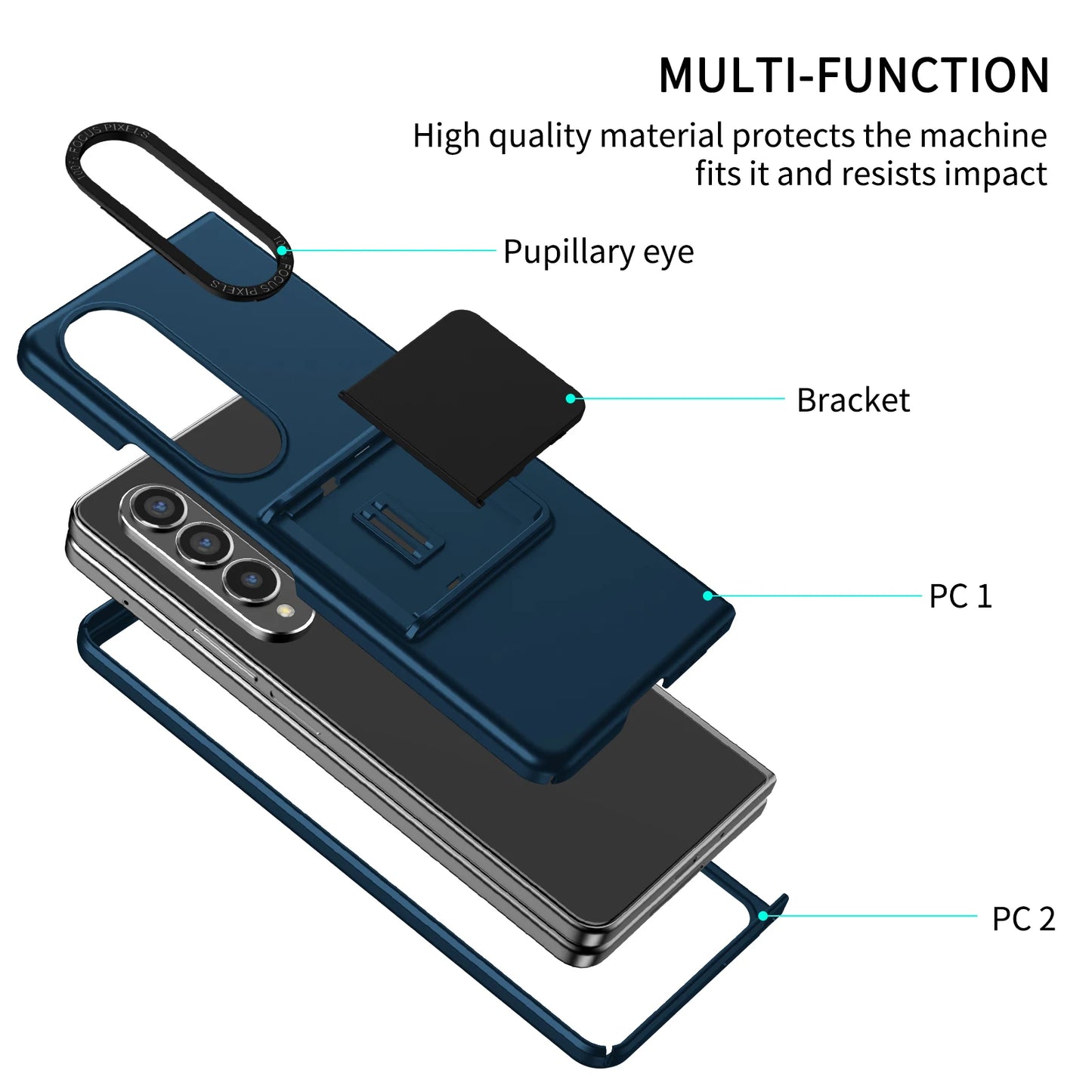 Portable Anti-Shock Stand Case for Samsung Galaxy Z Fold 6, 5, 4, & 3 - Versatile Phone Accessories