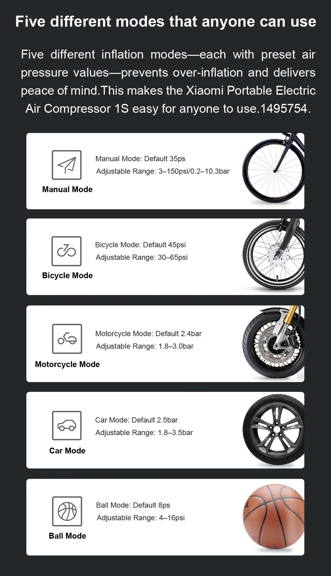 Xiaomi Mijia Portable Electric Air Pump 2 – Type-C Rechargeable Mini Tire Inflator (2000mAh, 5V)