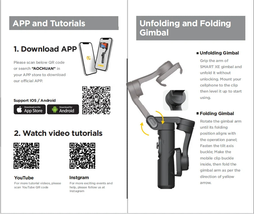 Handheld Gimbal Stabilizer Tripod