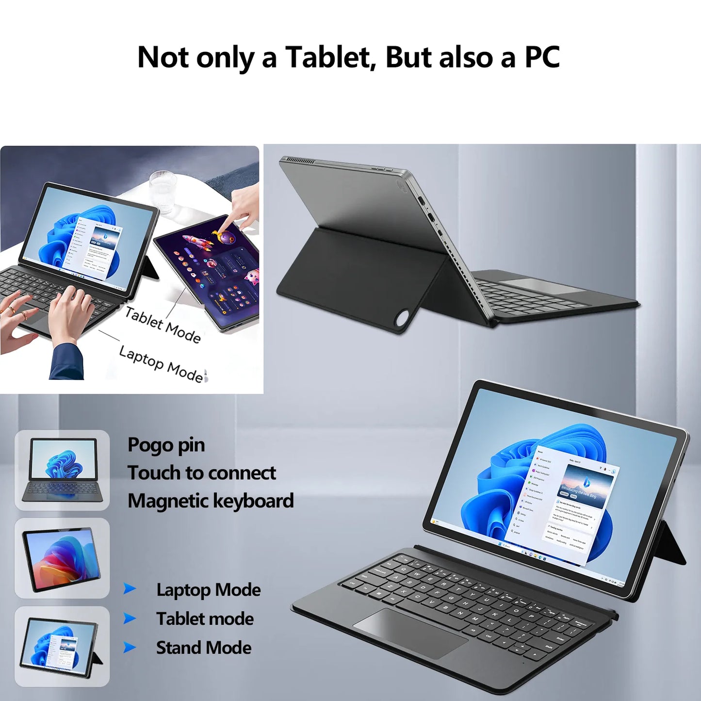 BNCF NewBook 11 2-in-1 Tablet Laptop – 11" Touchscreen, Intel N150, 12GB RAM, 256GB SSD, Windows 11 Pro