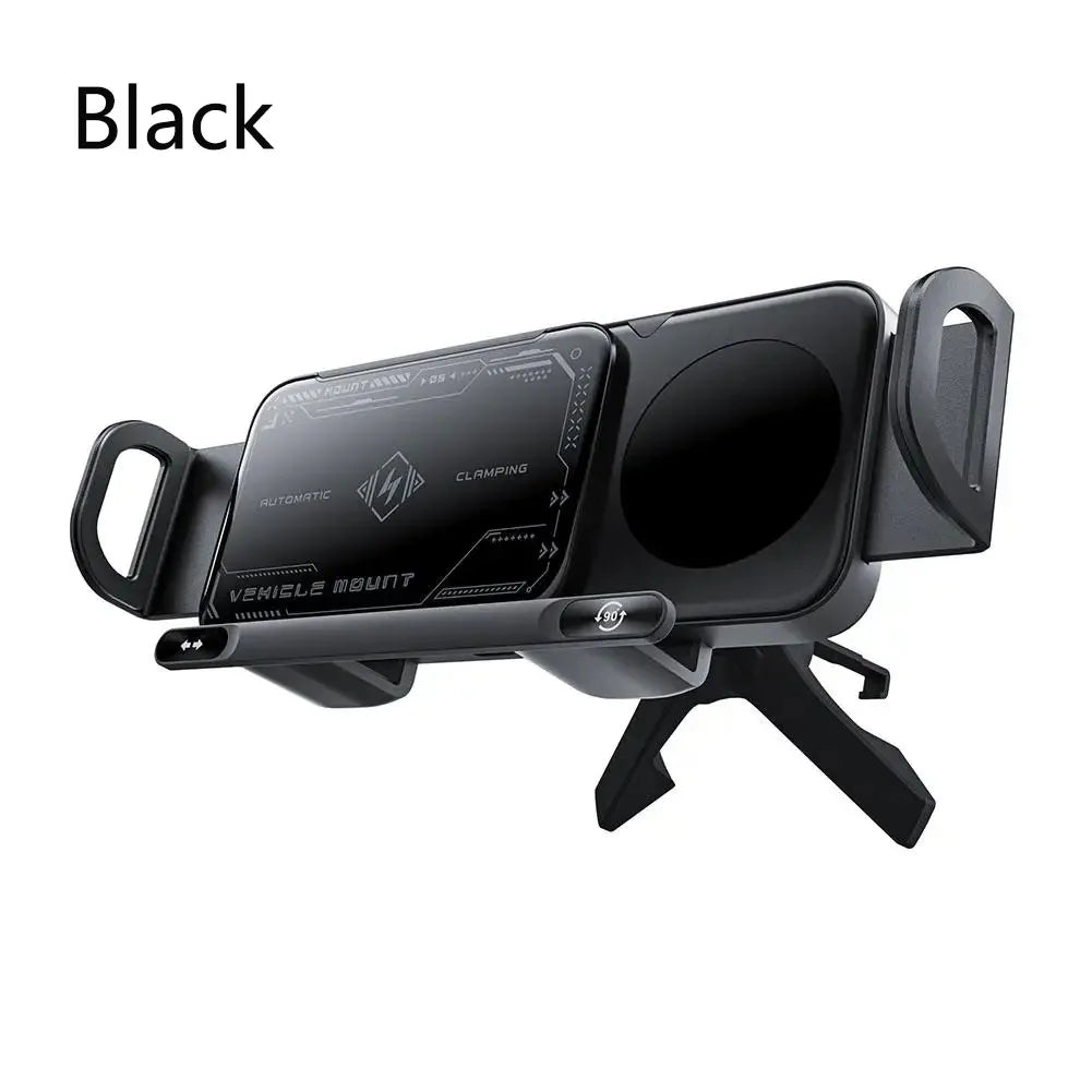 High-Intelligent Magnetic Mobile Phone/Tablet Holder – 2-in-1 Auto-Rotating Wireless Car Charger