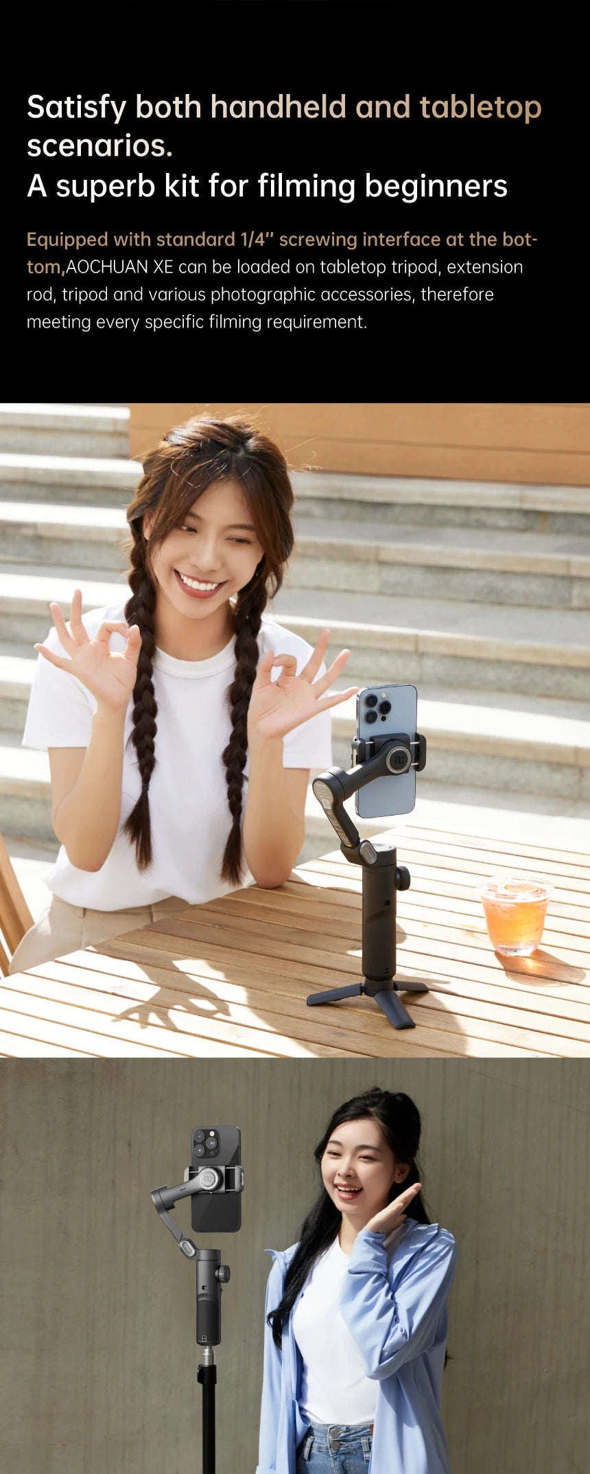 Handheld Gimbal Stabilizer Tripod
