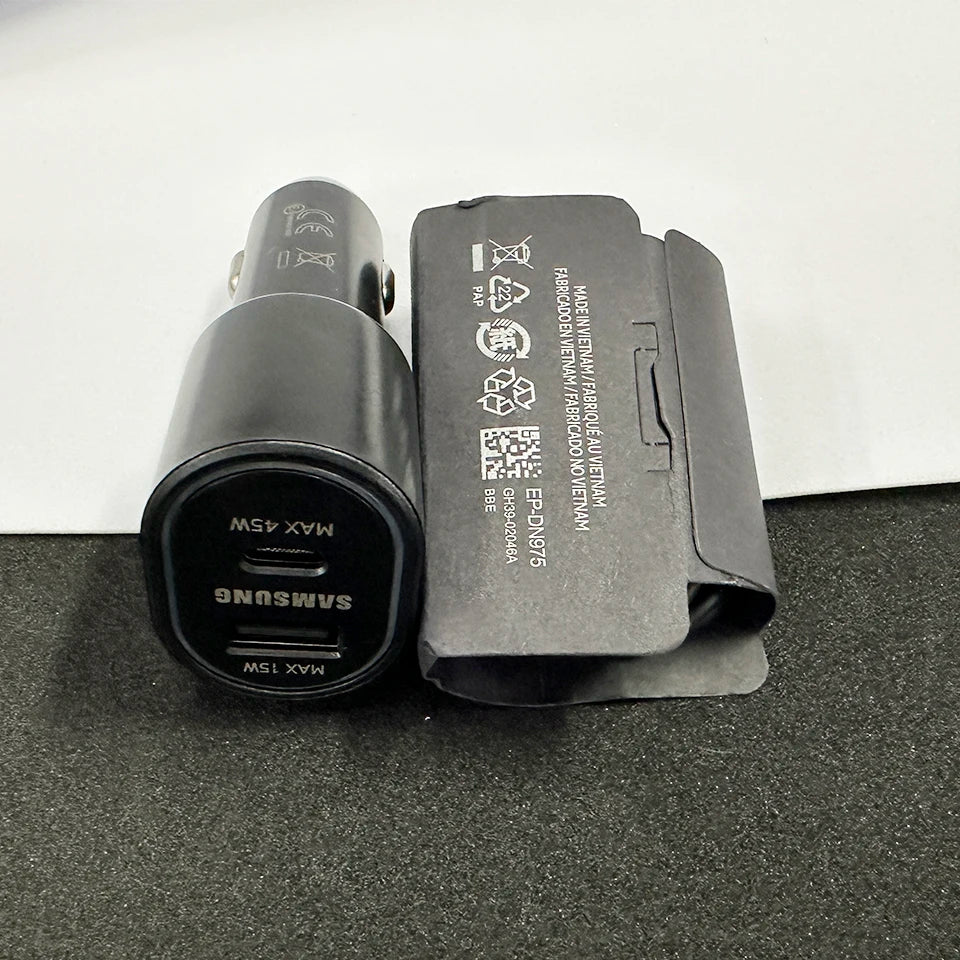 Samsung 45W USB-C Car Charger – Fast Charging for Galaxy M33, M53, Z Fold 7, iPhone 17
