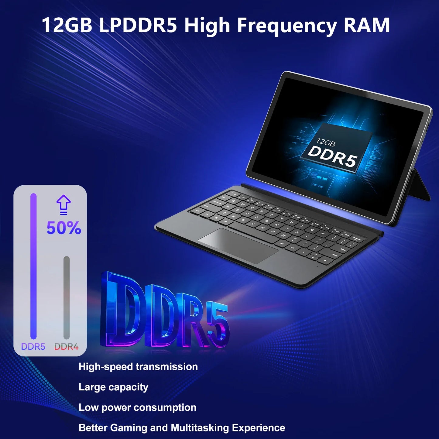 BNCF NewBook 11 2-in-1 Tablet Laptop – 11" Touchscreen, Intel N150, 12GB RAM, 256GB SSD, Windows 11 Pro