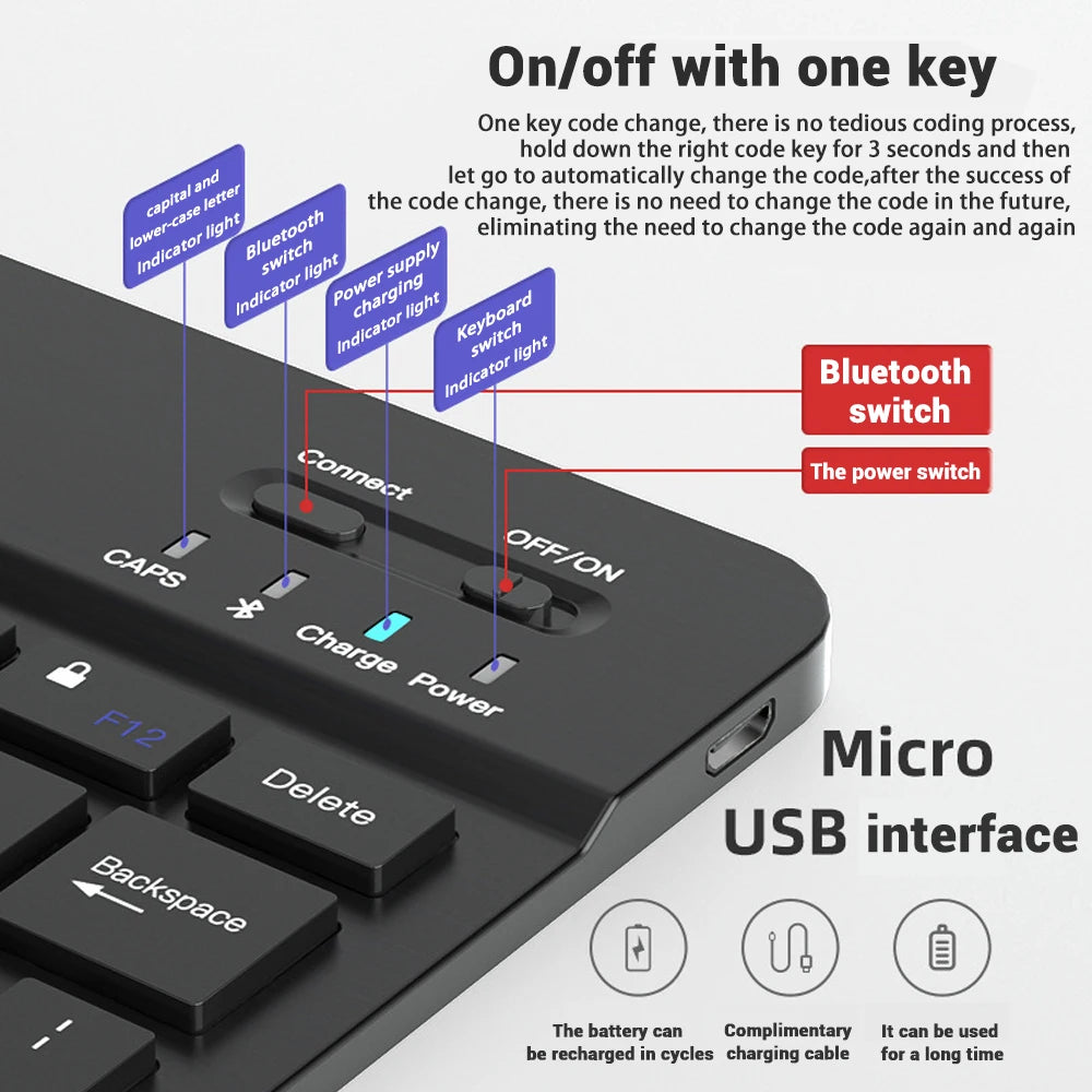 EMTRA Bluetooth Wireless Keyboard Mouse