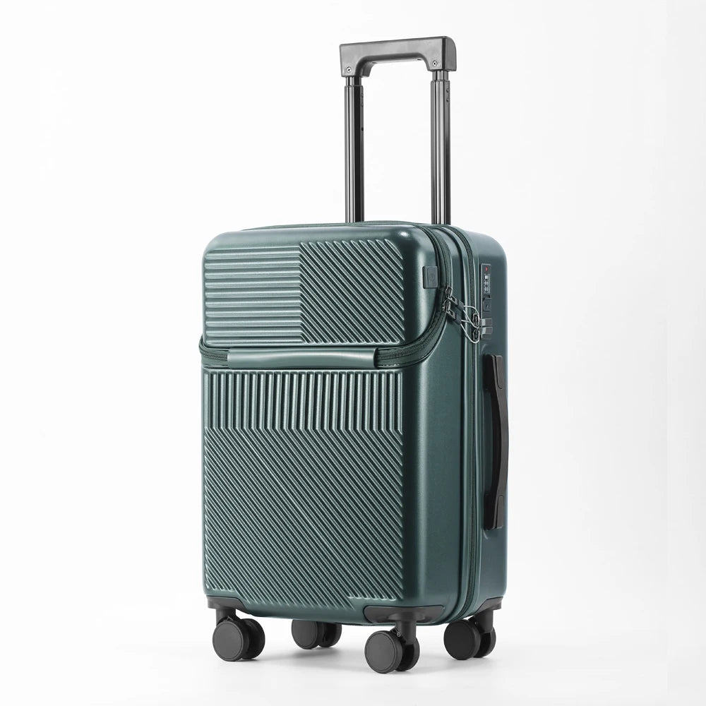 Business 20‑inch Carry‑On Suitcase with Built‑In Cup Holder & Lightweight Design