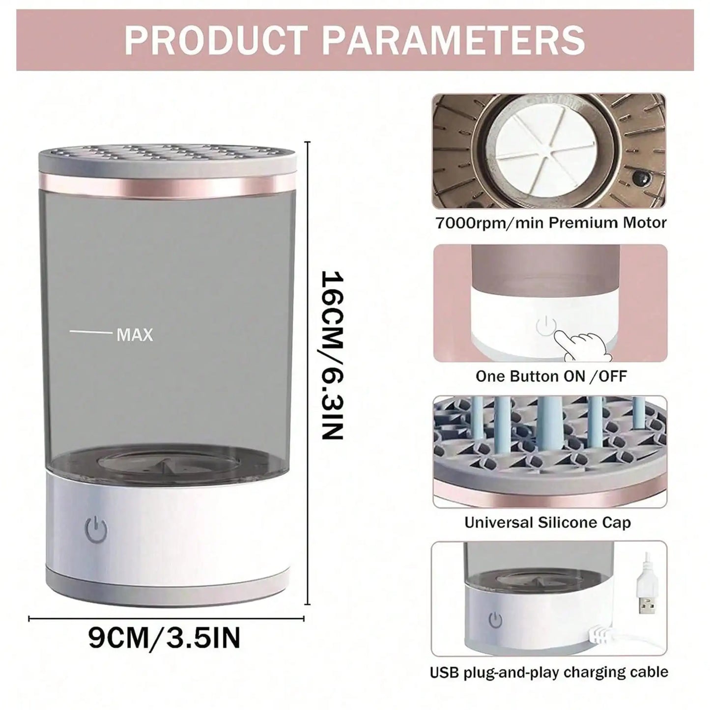 Electric Makeup Brush Cleaner and Dryer Machine