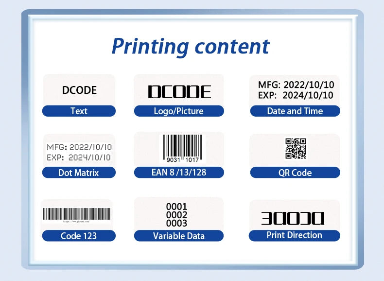 DCODE 1755PLUS 12.7 mm Portable Handheld Inkjet Printer – QR, Barcode, Logo & Batch Coding