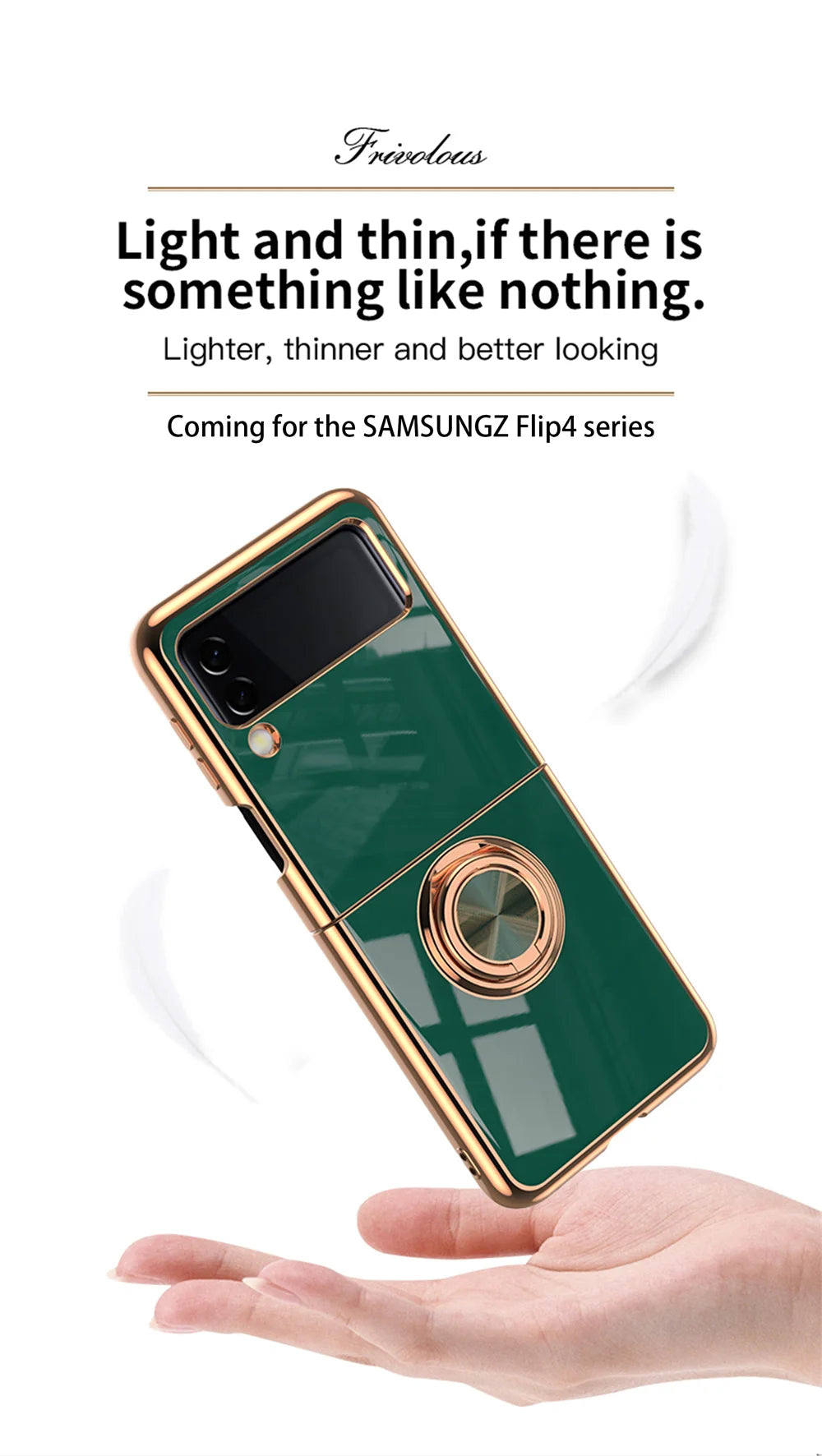 Luxury for Samsung Galaxy Z Flip 5 4 3 Flip4 Flip6 flip5 Hard Cover Rose Gold
