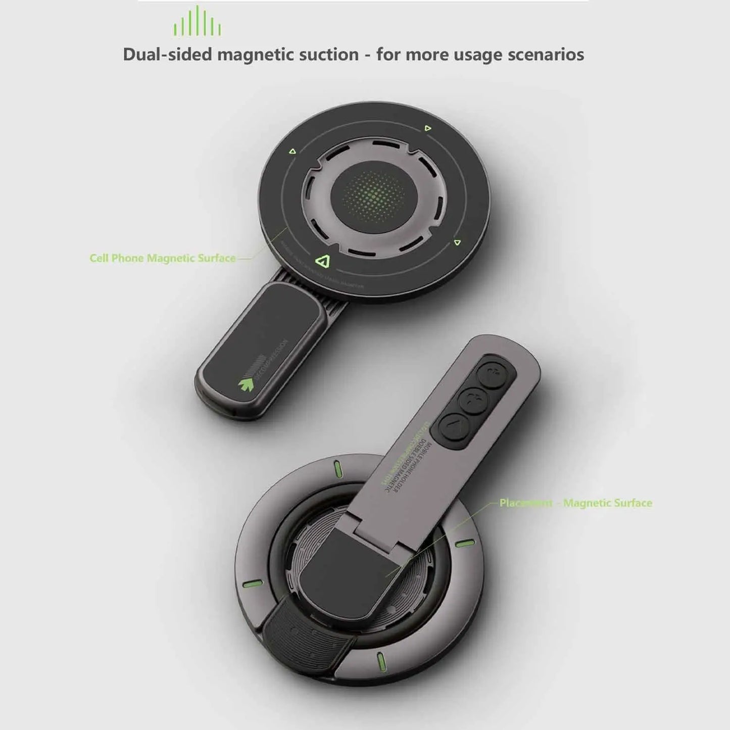 MagSafe 3‑in‑1 Magnetic Ring Phone Grip & Stand for iPhone 12‑17