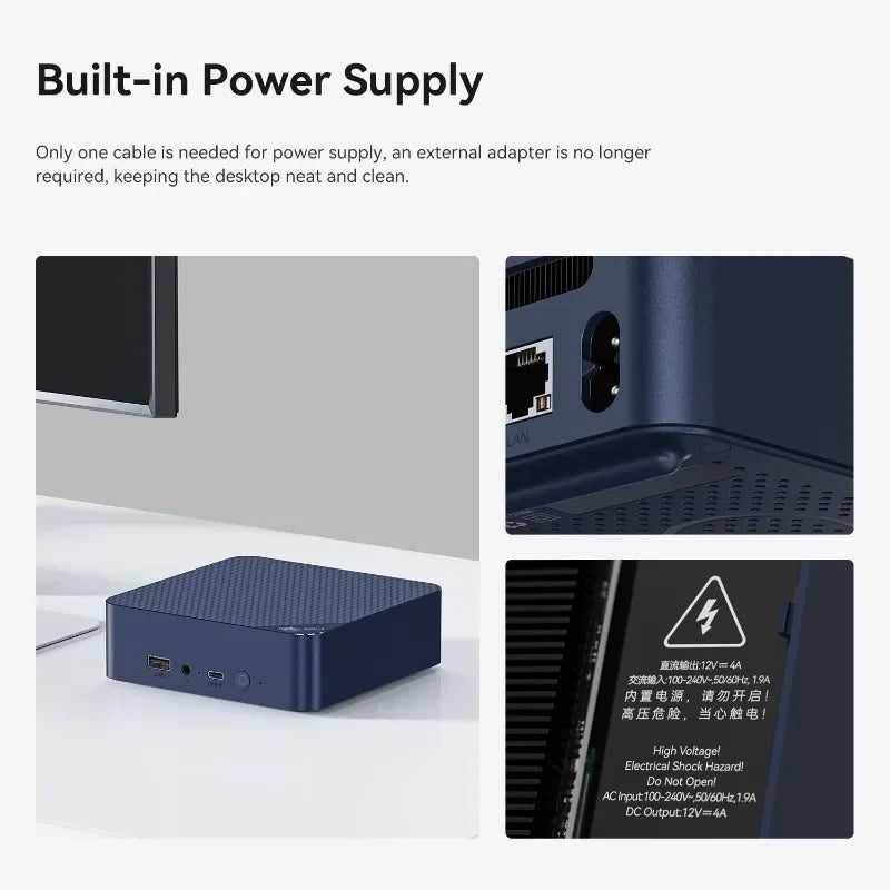 Beelink EQ14 Mini PC – Intel Twin Lake N150, 16GB DDR4, 500GB SSD, Dual LAN, WiFi 6, Windows 11 Pro