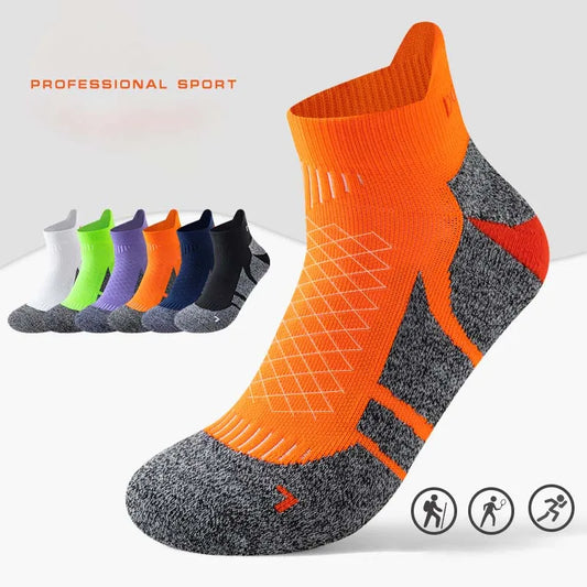 2025 Pro Marathon Running Socks – Cushioned, Breathable, Low-Cut Ankle Fit for Men & Women