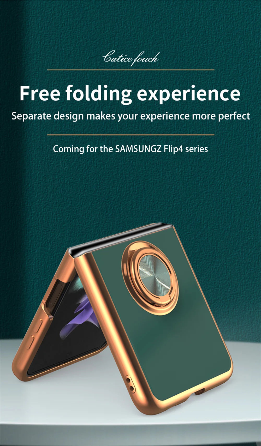 Luxury for Samsung Galaxy Z Flip 5 4 3 Flip4 Flip6 flip5 Hard Cover Rose Gold