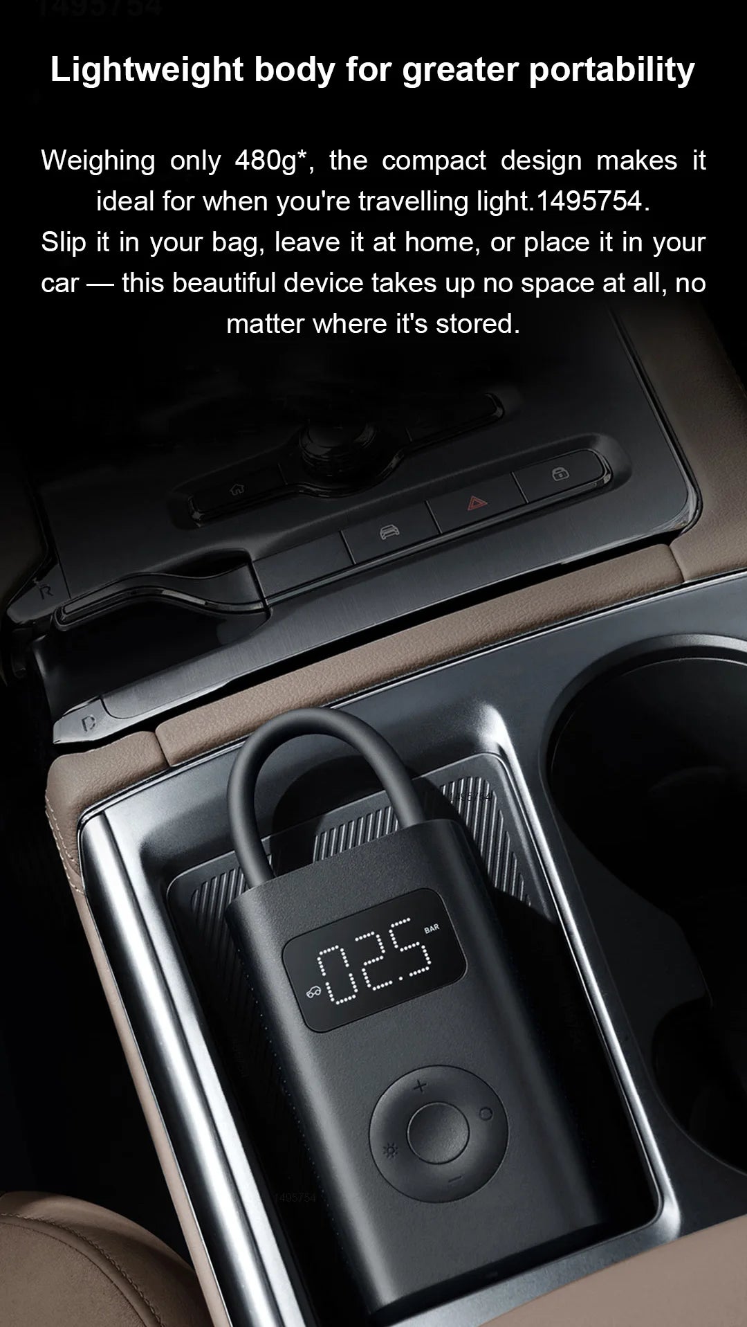 Xiaomi Mijia Portable Electric Air Pump 2 – Type-C Rechargeable Mini Tire Inflator (2000mAh, 5V)