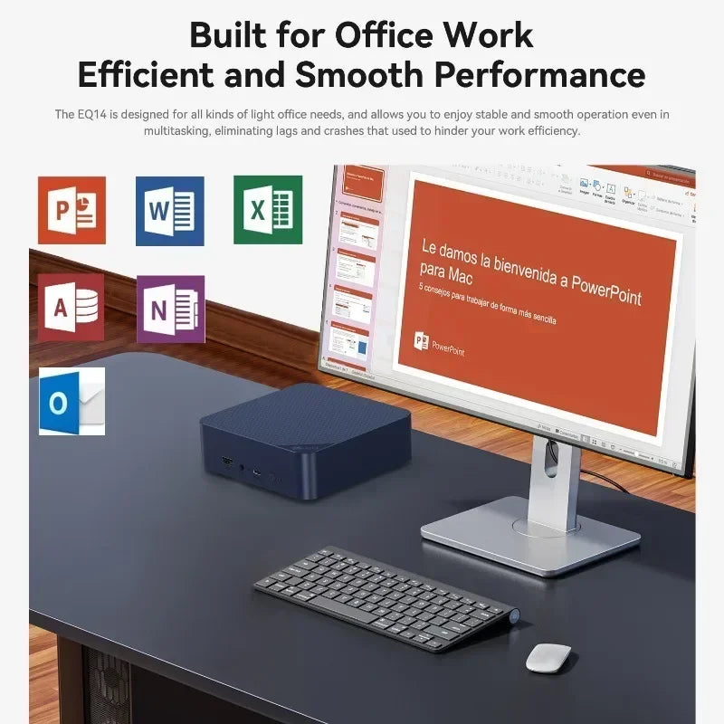 Beelink EQ14 Mini PC – Intel Twin Lake N150, 16GB DDR4, 500GB SSD, Dual LAN, WiFi 6, Windows 11 Pro