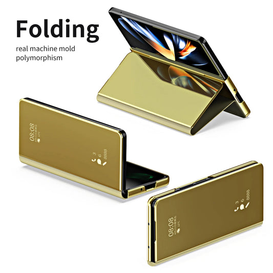 Plating Mirror Leather Cover For Samsung Z Fold 6