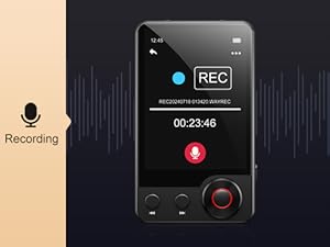 MECHEN D53 128 GB Bluetooth 5.3 MP3 Player – 2.4″ Full Touchscreen & HiFi Speaker